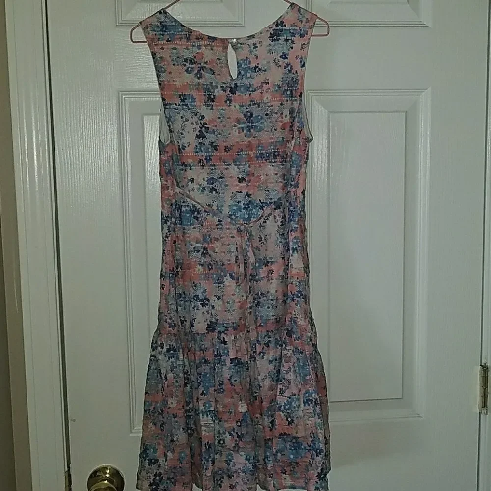 Justice pink blue floral dress Sz. 12 NWOT